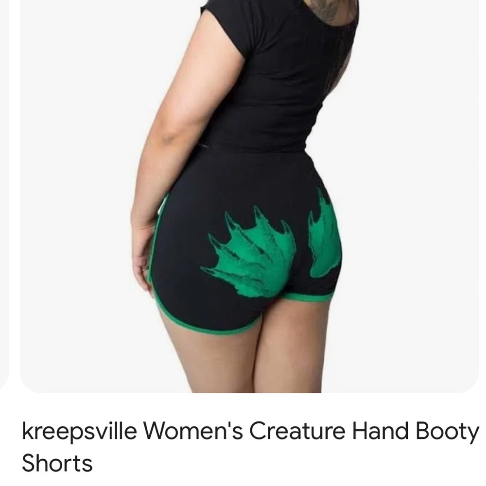 EUC- LIKE NEW! KREEPSVILLE CREATURE HAND BOOTY SHORTS SIZE MEDIUM